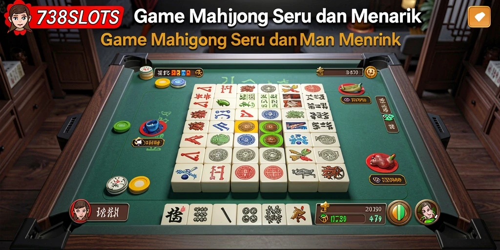 Tampilan seru gameplay Mahjong di 738SLOTS dengan grafis yang menarik.