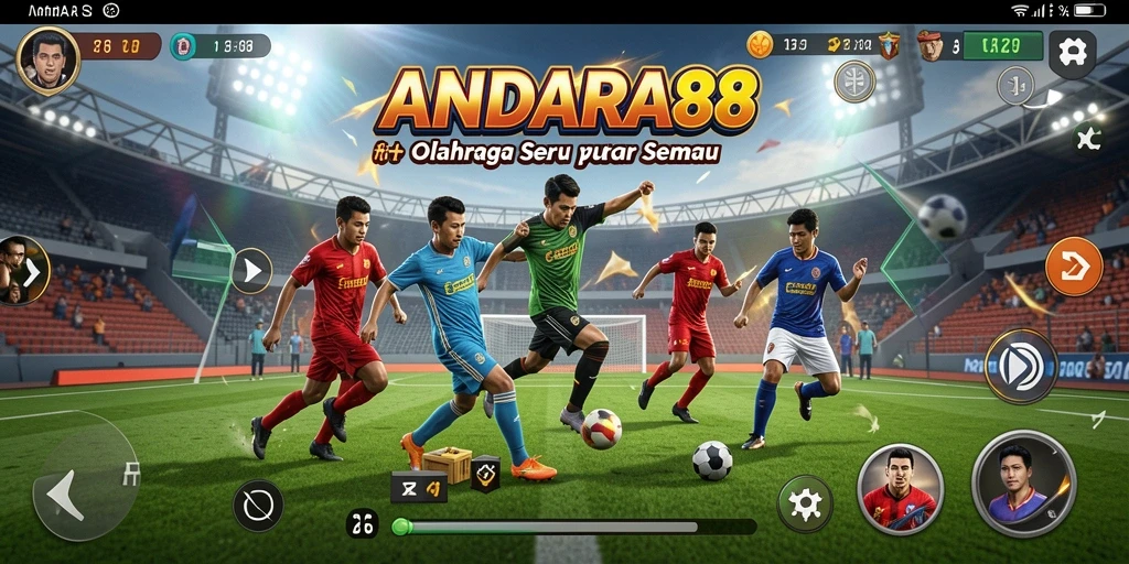 Tampilan gameplay seru dari ANDARA88 di arena olahraga.