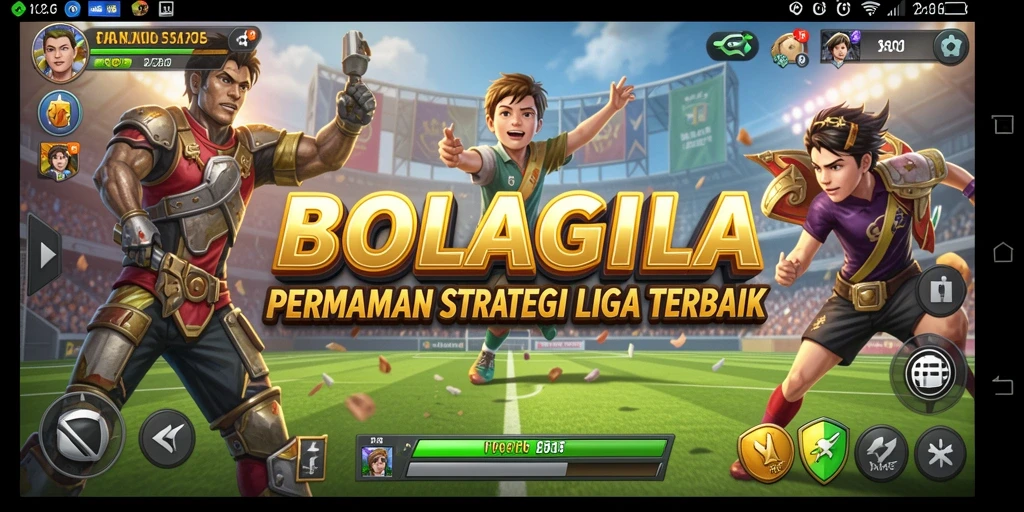Tampilan gameplay mendebarkan di BOLAGILA dengan strategi liga yang menawan.
