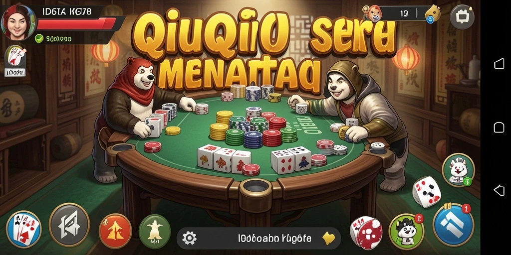 Screenshot utama ID678 menampilkan aksi intens permainan QiuQiu.