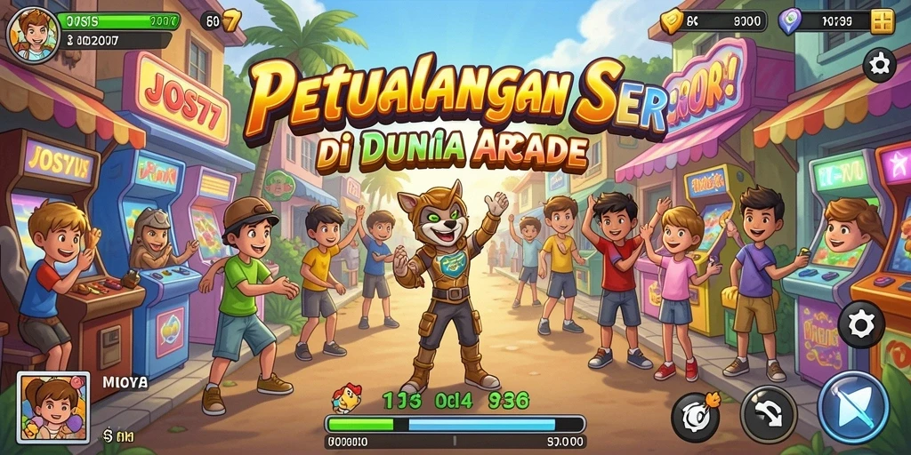 Screenshot gameplay JOS77 menunjukkan aksi seru dalam game Arcade.
