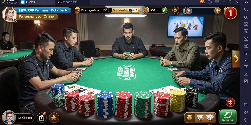 Tampilan gameplay poker yang menarik di MIXUE88.
