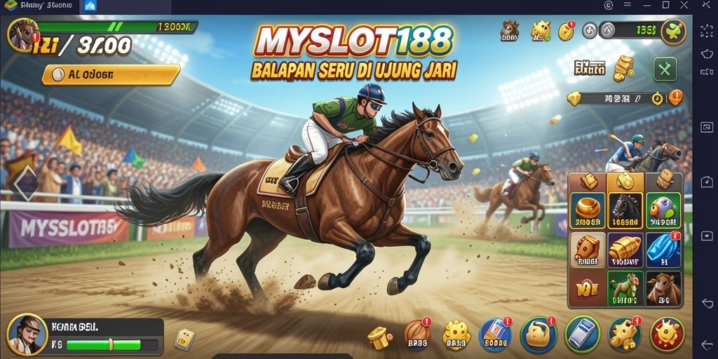 Screenshot MYSLOT188 menampilkan aksi balapan seru dan grafis menawan.