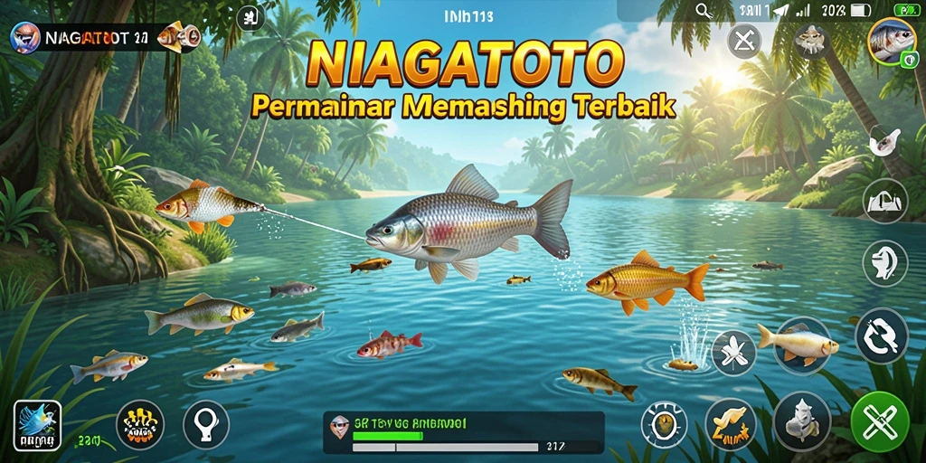 Tampilan gameplay memancing yang menakjubkan di NIAGATOTO.