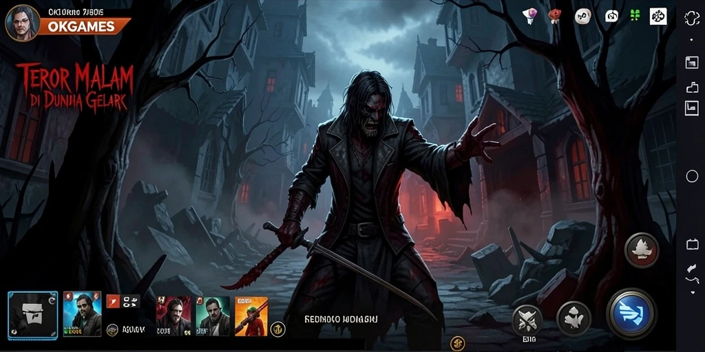 Tangkapan layar menunjukkan suasana mencekam dalam gameplay OKGAMES.