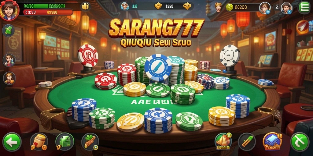 Tampilan gameplay menarik dari SARANG777 dengan suasana QiuQiu.